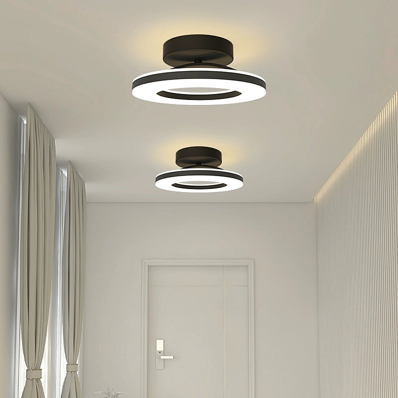 Aurion Ceiling Light — Gold Iron Flush-Mount, Energy-Efficient LED