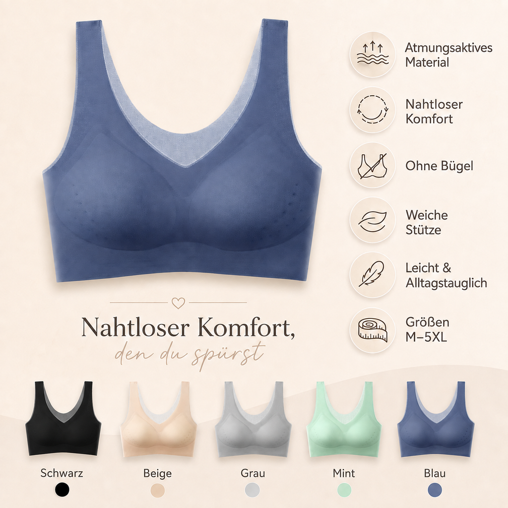 Reggiseno senza cuciture da donna — traspirante, senza ferretti, leggero e confortevole