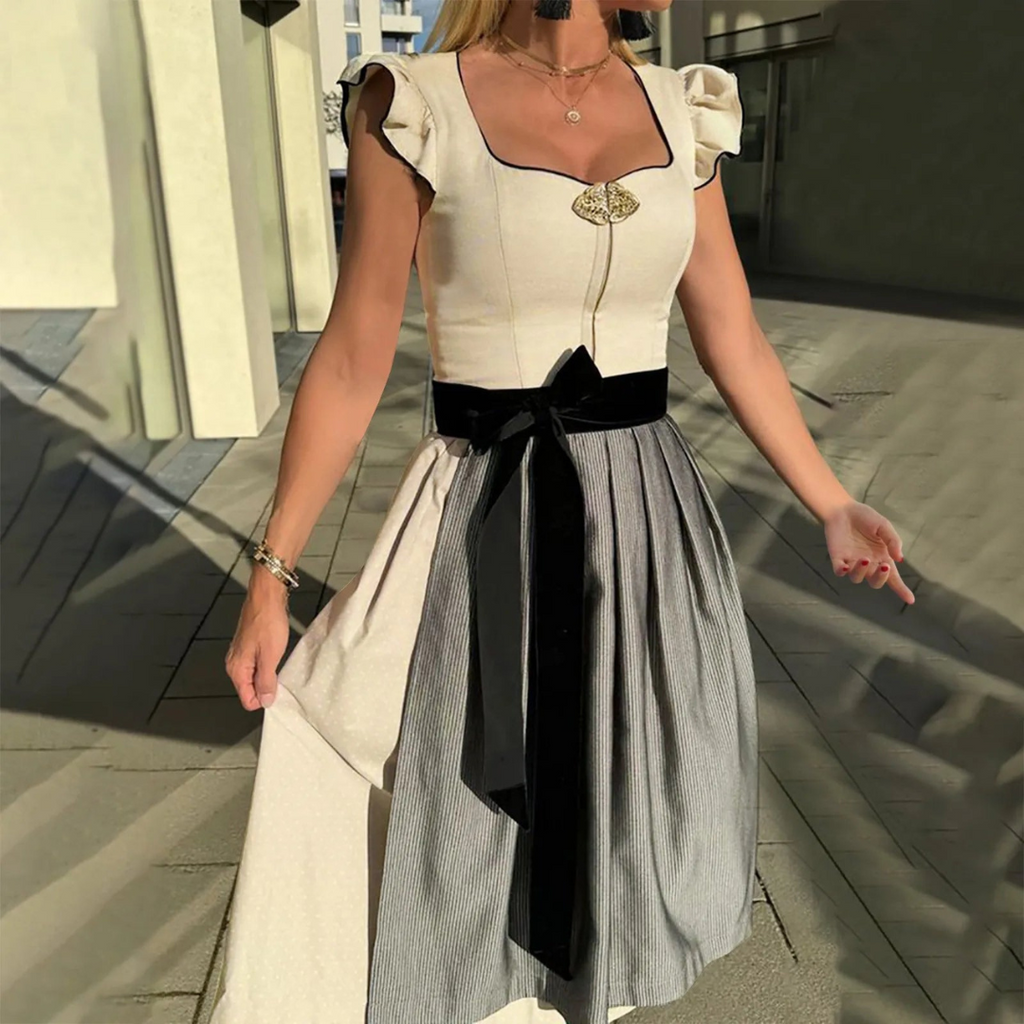 AlpenGlanz dirndl i bomuld til kvinder — traditionel festkjole