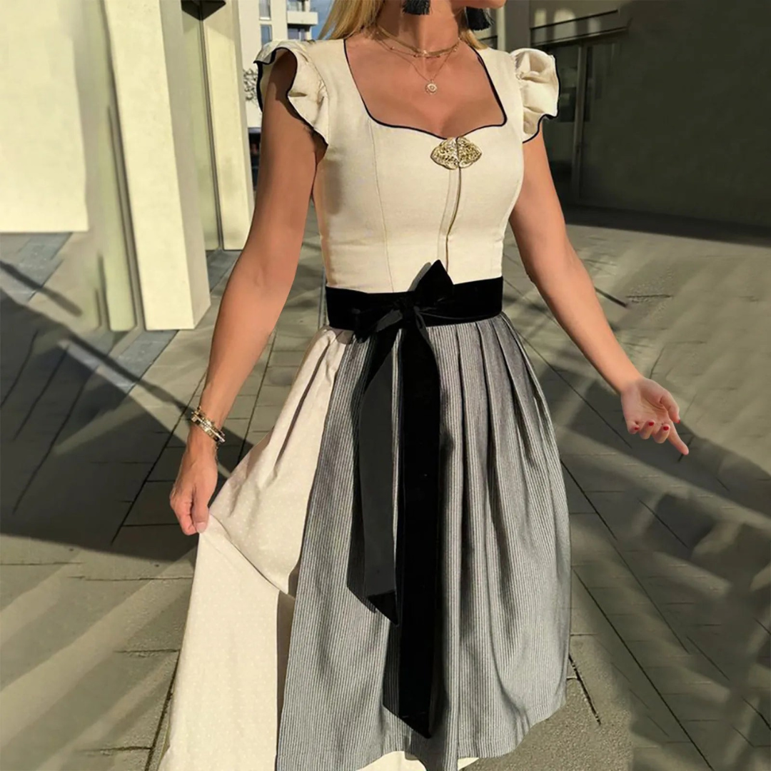 AlpenGlanz dirndl i bomuld til kvinder — traditionel festkjole