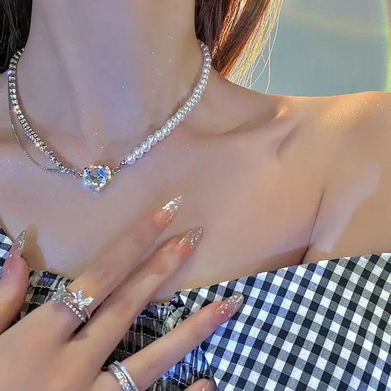Gargantilla de perlas Aureline – collar ajustable de color dorado, perla brillante