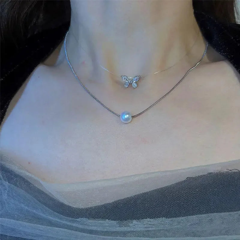 Gargantilla de perlas Aureline – collar ajustable de color dorado, perla brillante