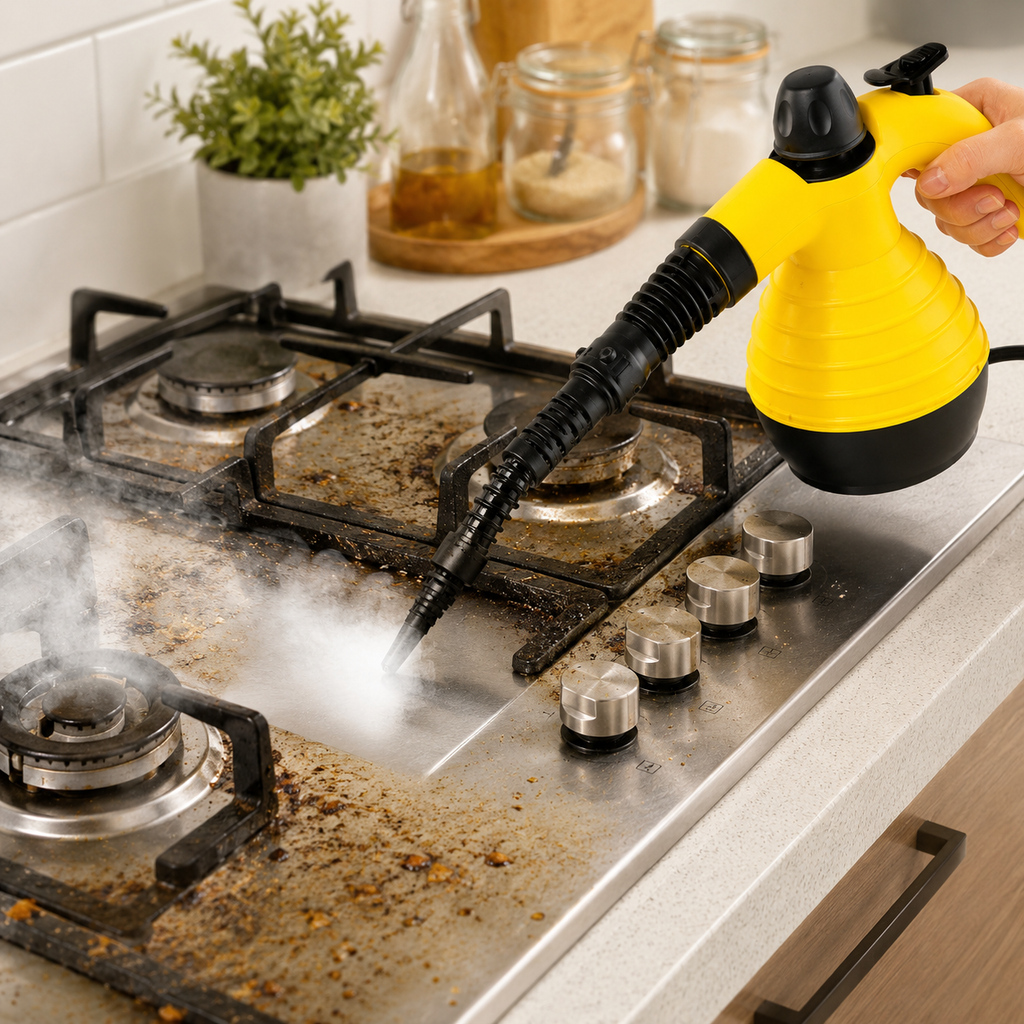 Steam Cleaner for Floors and Upholstery — Multiple Attachments