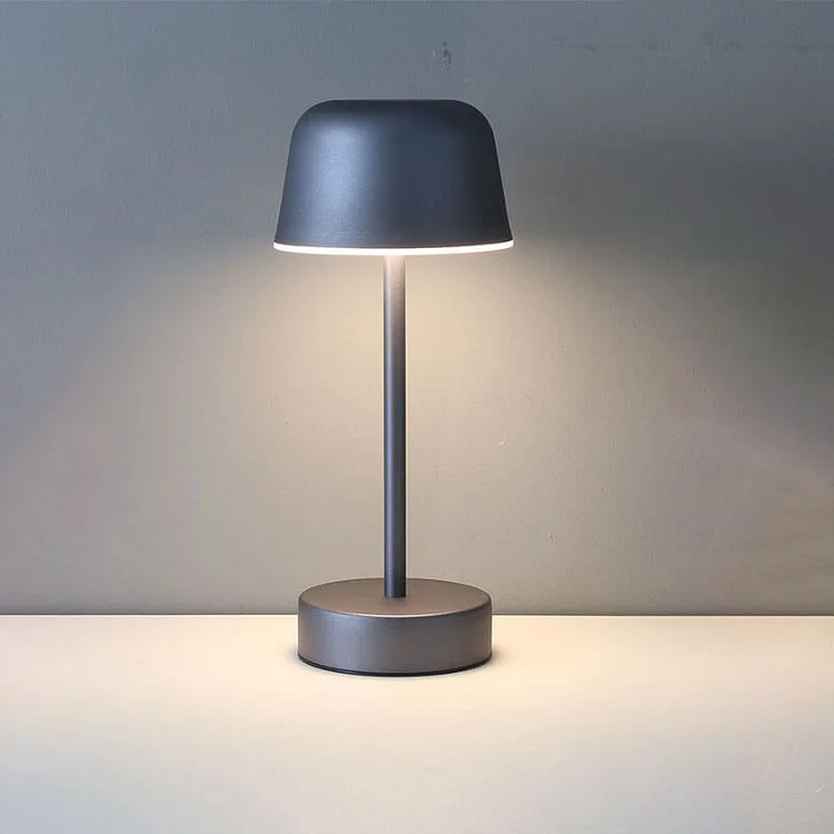 Modern LED Table Lamp — Battery Powered, Touch Control, Red