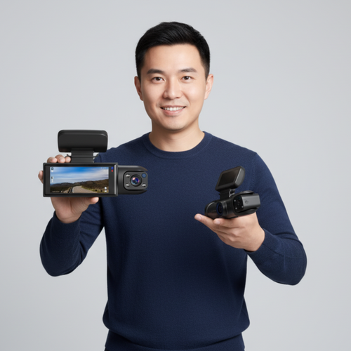 Dash cam Full HD a 3 canali — Telecamera anteriore, interna e posteriore, visione notturna