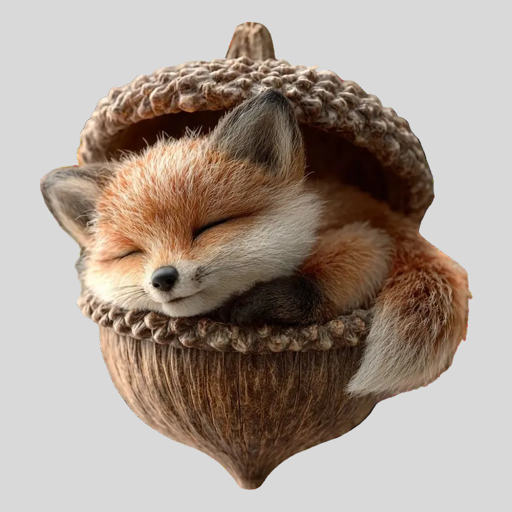 Figura decorativa de animal para estantería — diseño de bellota y silueta detallada de fauna salvaje