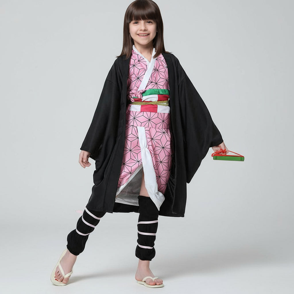 Set de costum de cosplay kimono pentru copii — poliester ușor