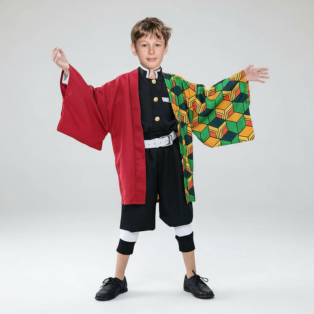Set de costum de cosplay kimono pentru copii — poliester ușor