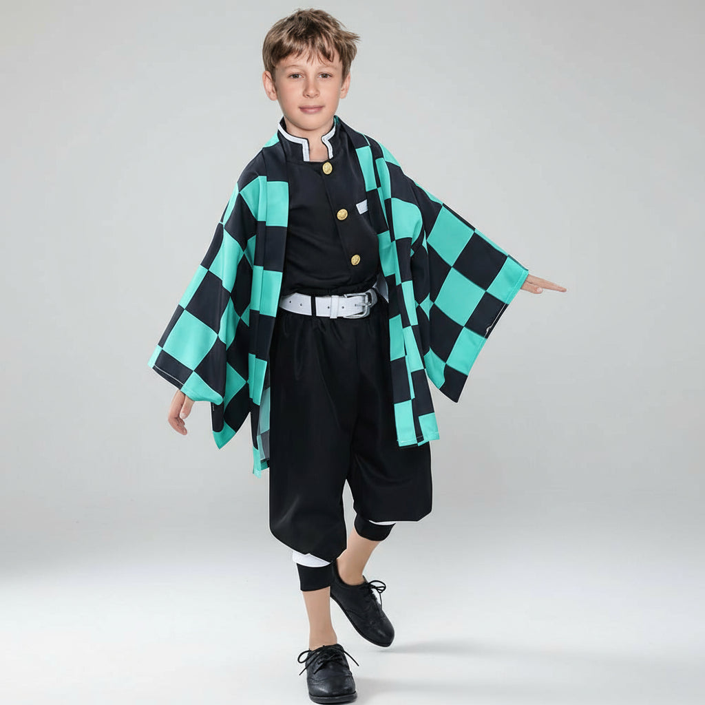 Set de costum de cosplay kimono pentru copii — poliester ușor