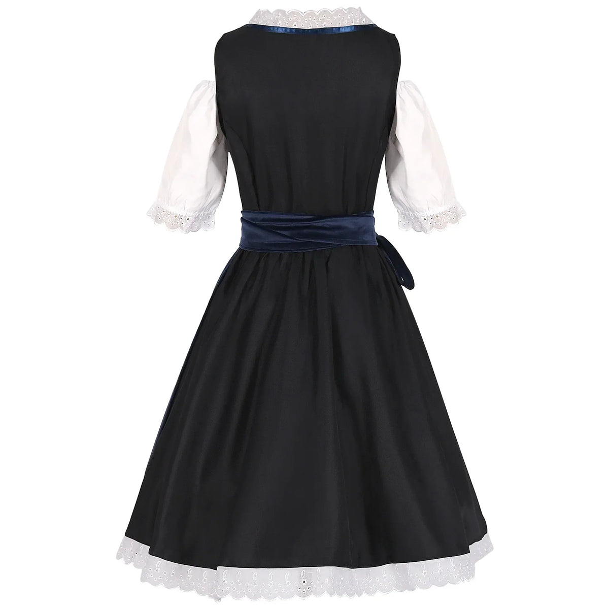Sukienka dirndl AlpenGlorie — koronkowe wykończenie, fartuch w komplecie, odświętna