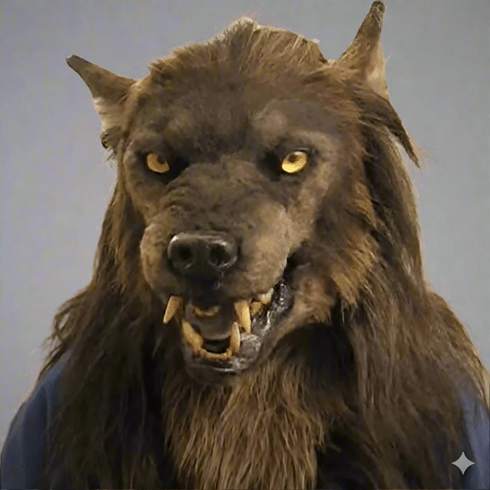 Latex-Werwolfmaske für den gesamten Kopf — Realistische Details, flexible Basis