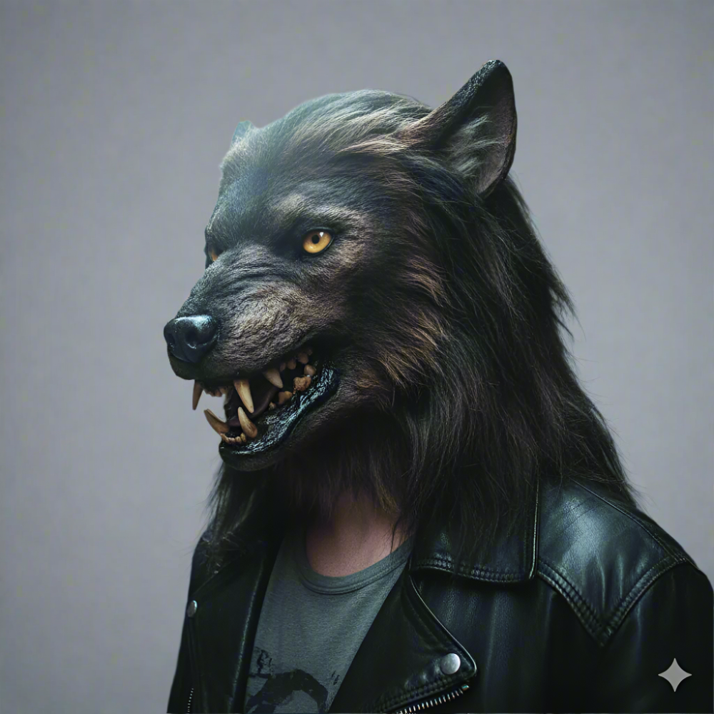 Latex-Werwolfmaske für den gesamten Kopf — Realistische Details, flexible Basis