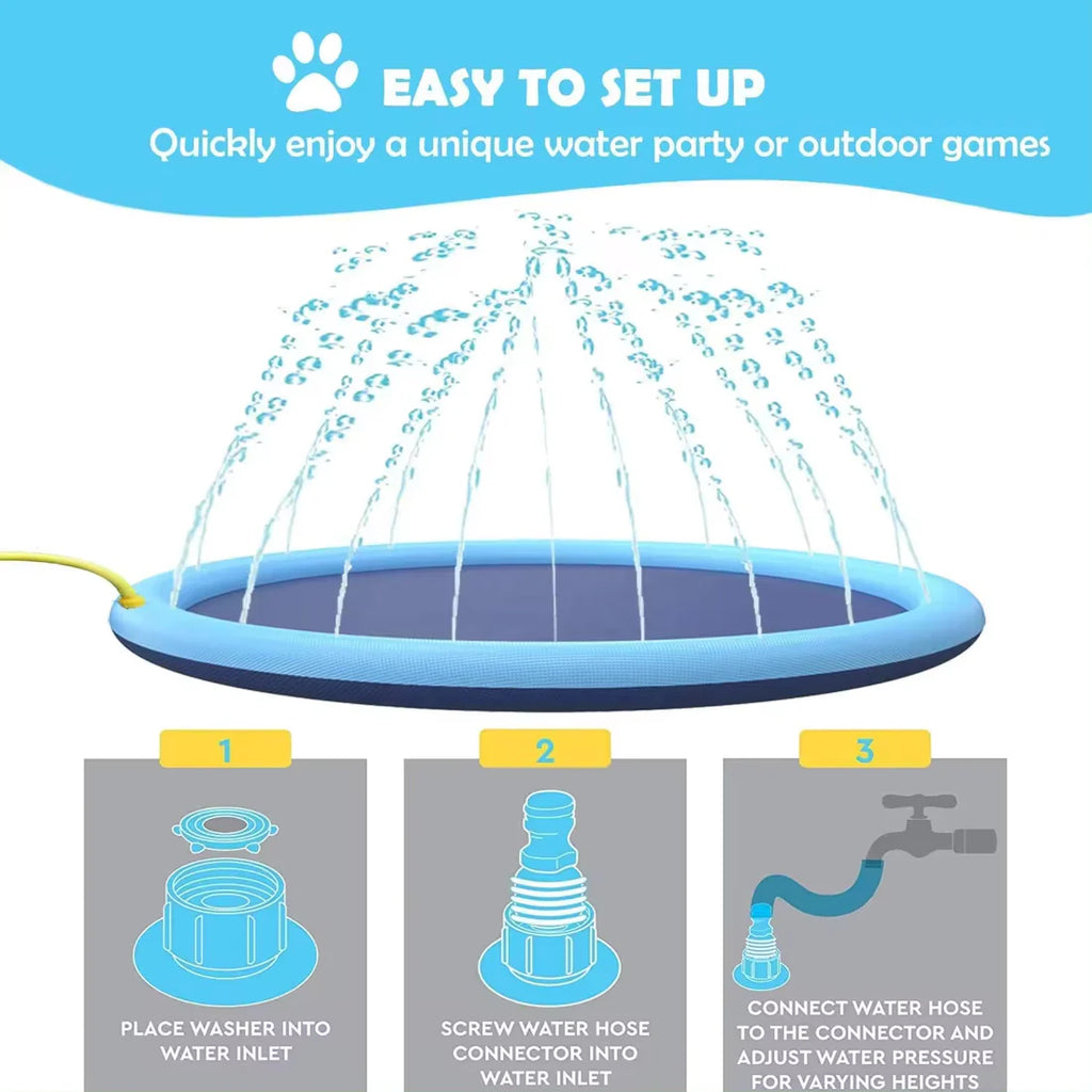DogSplash csúszásgátlós locsolómedence kutyáknak — Kör alakú pancsolófelület