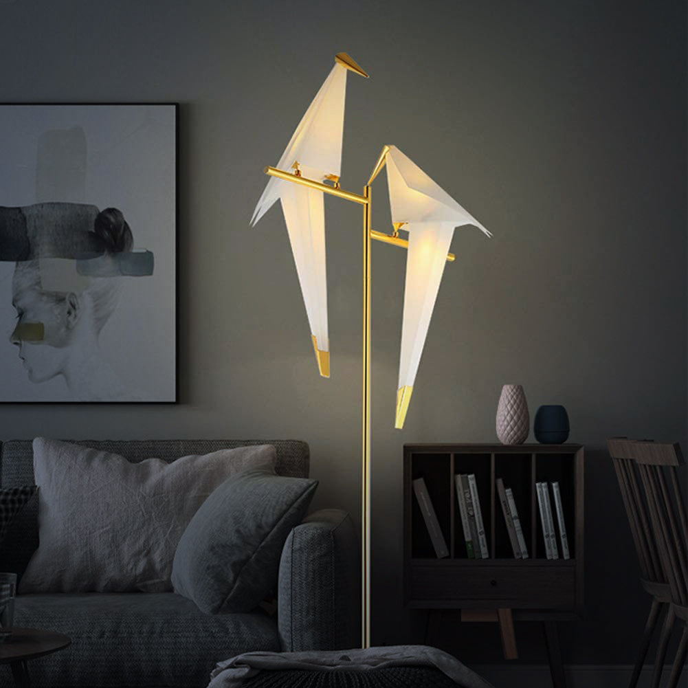 140CM høj bordlampe med fugledesign, metal og plast
