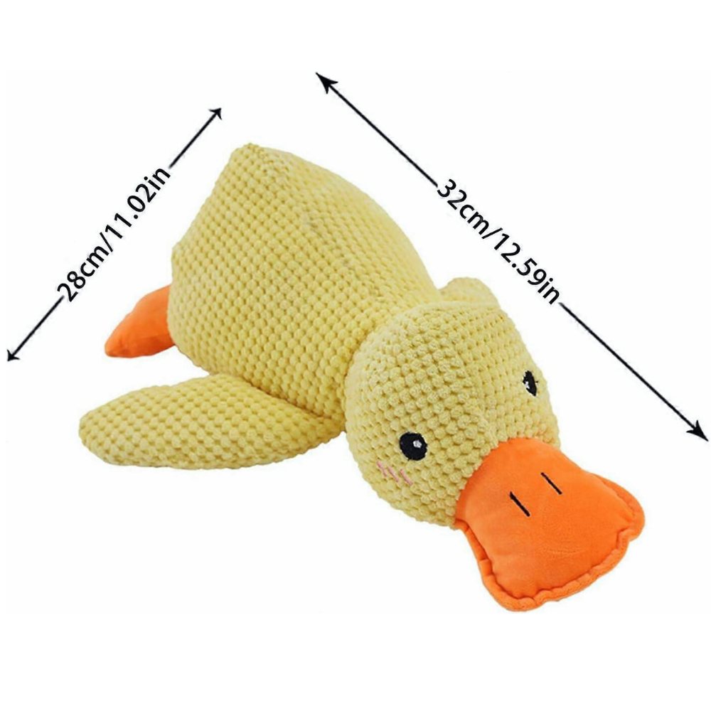 DuckBuddy beruhigendes, strapazierfähiges Quietschentenspielzeug für Hunde, interaktiv