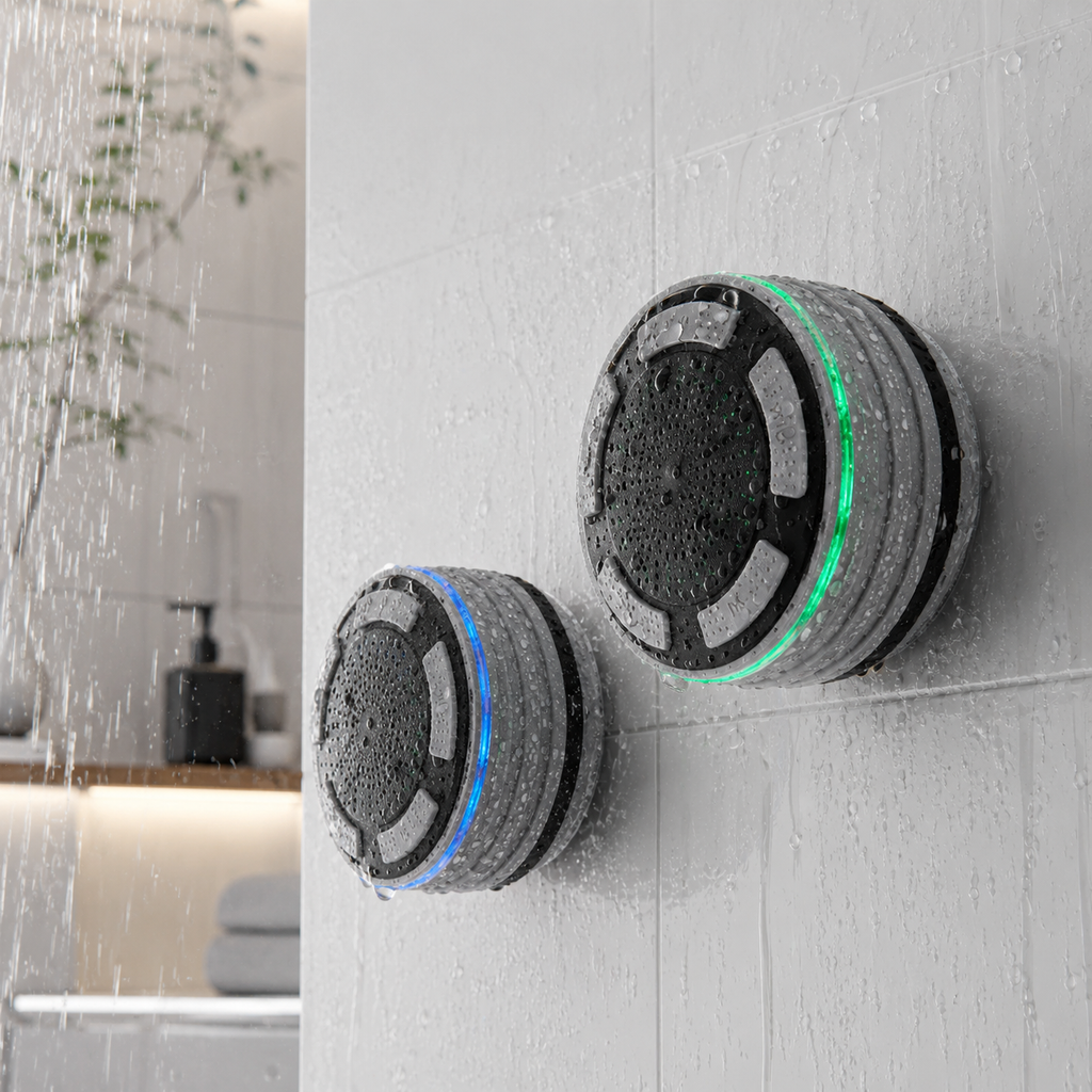 Wodoodporny głośnik prysznicowy Bluetooth — moc 5 W, uchwyt z przyssawką