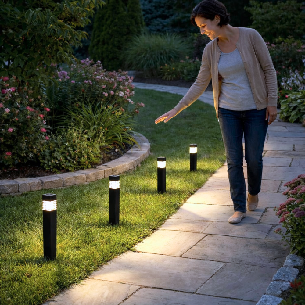 Lampada solare da giardino per sentieri – Lanterna luminosa da esterno - Esilora