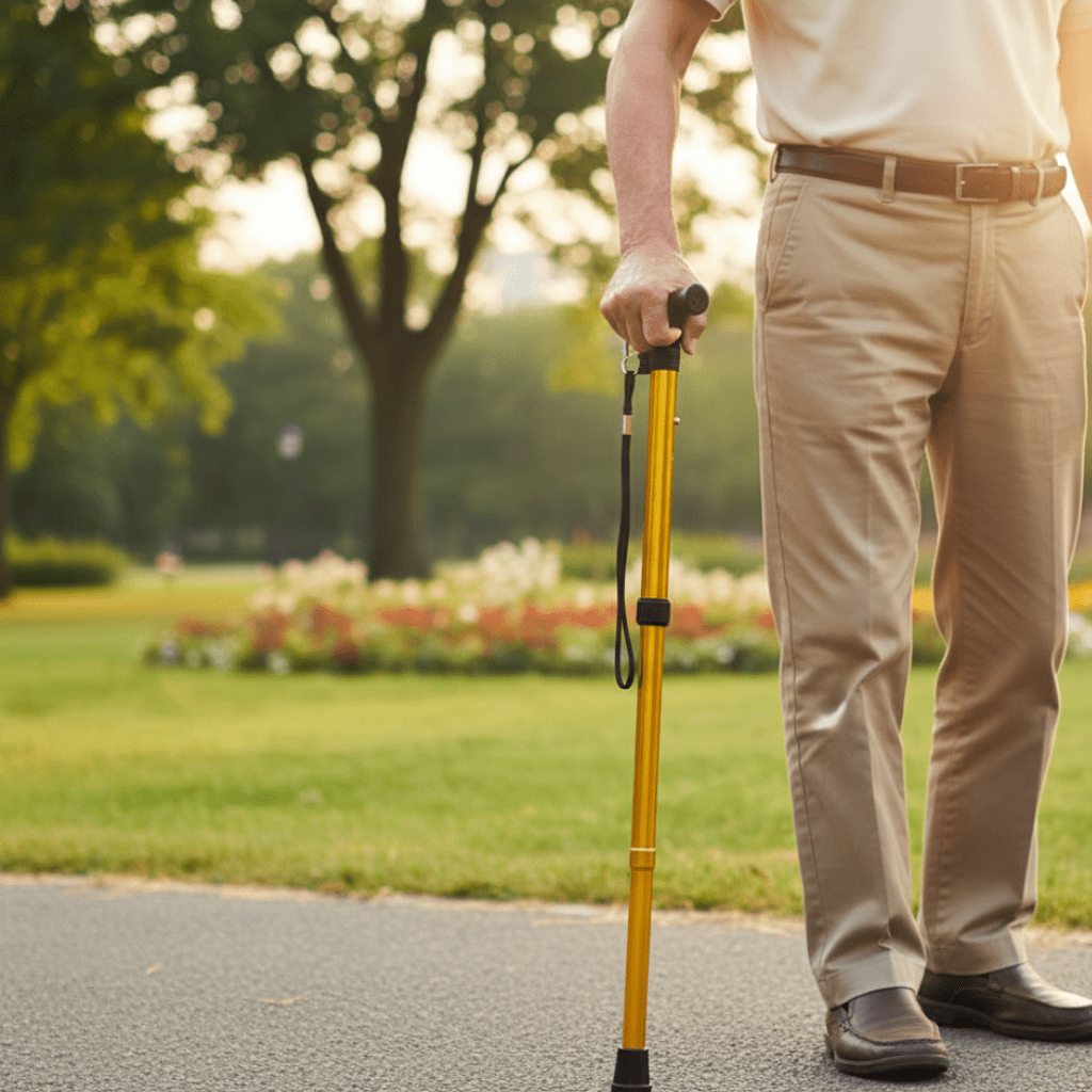 EaseWalker Lightweight Aluminum Walking Cane For Seniors With Ergonomic Joint Relief