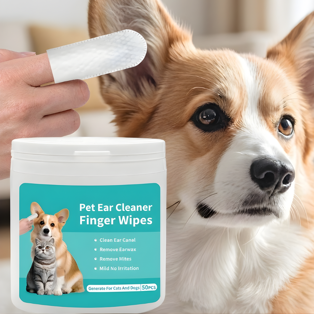 EarCalm Pet Ear Cleaning Finger Wipes for Dogs and Cats