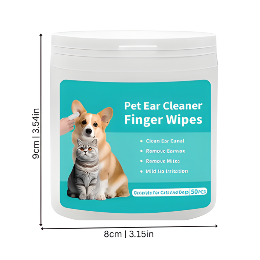 EarCalm Pet Ear Cleaning Finger Wipes for Dogs and Cats