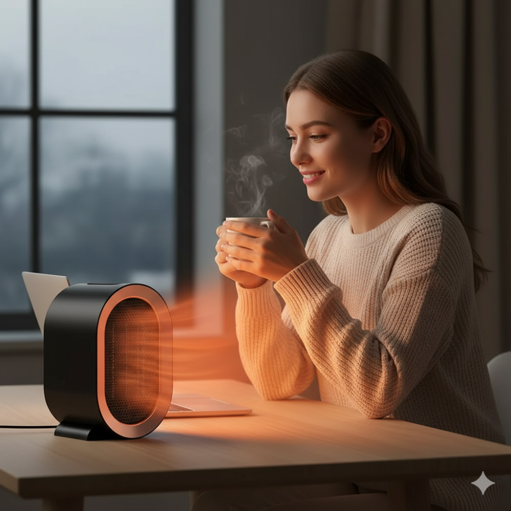 Miniîncălzitor electric compact — economisire de energie, funcționare silențioasă