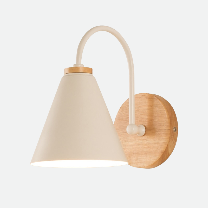 Lampada da parete ad arco Ardello – luce da lettura moderna in legno e metallo