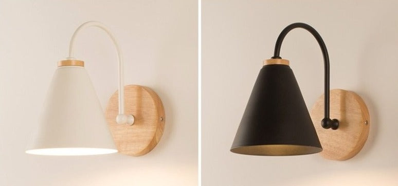 Lampada da parete ad arco Ardello – luce da lettura moderna in legno e metallo