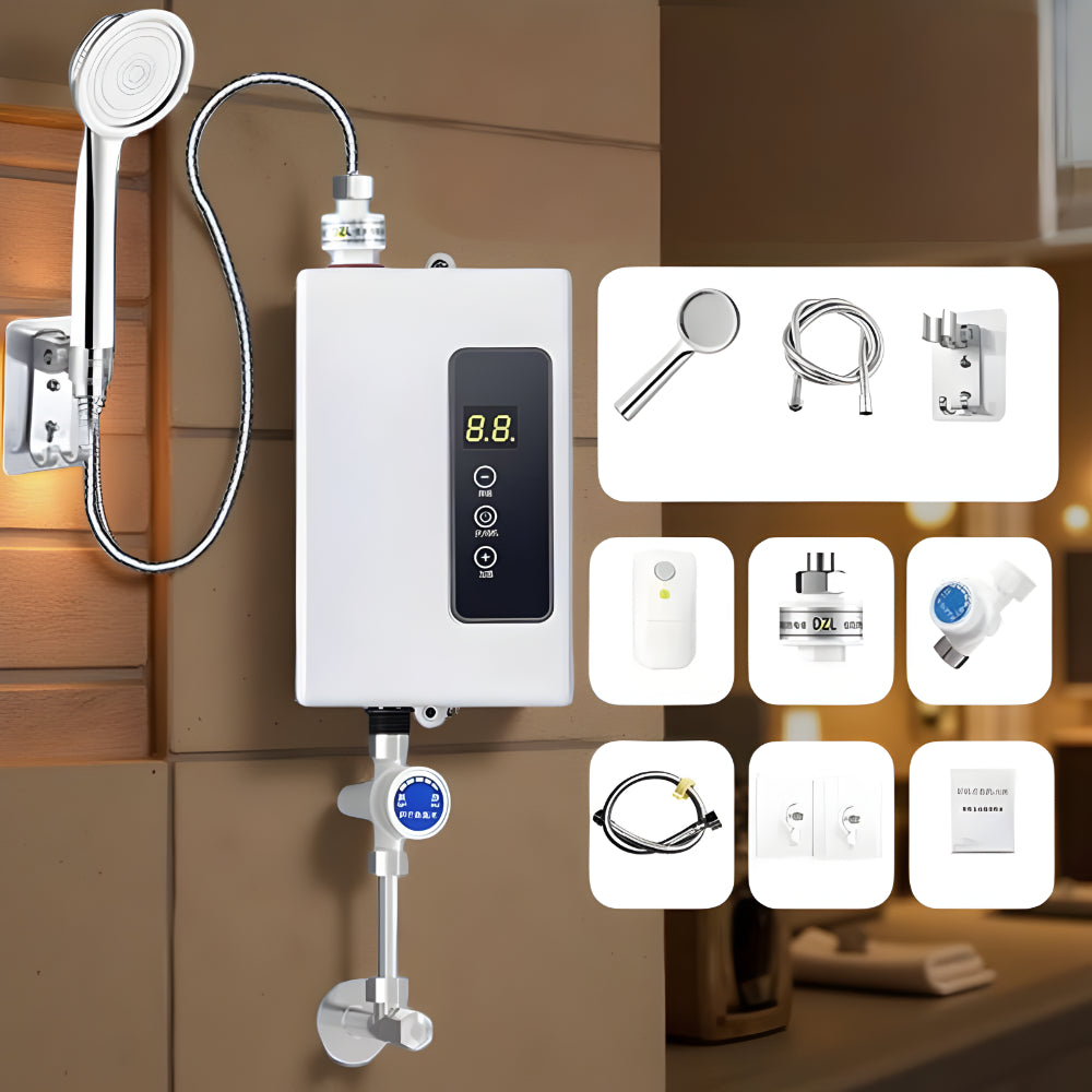 Încălzitor electric compact instantaneu de apă — eficient energetic, design aerodinamic