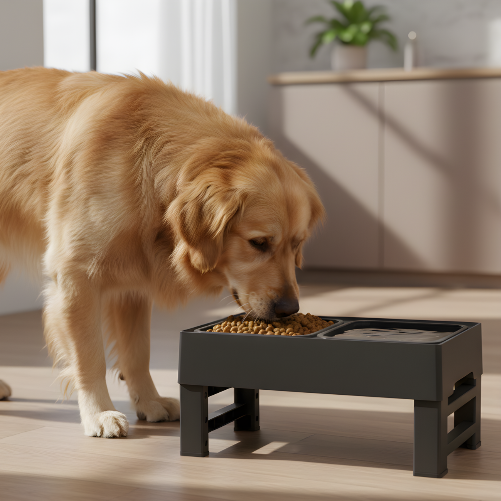 ElevateFeast 高さ調整式犬用高床ボウル給餌ステーション