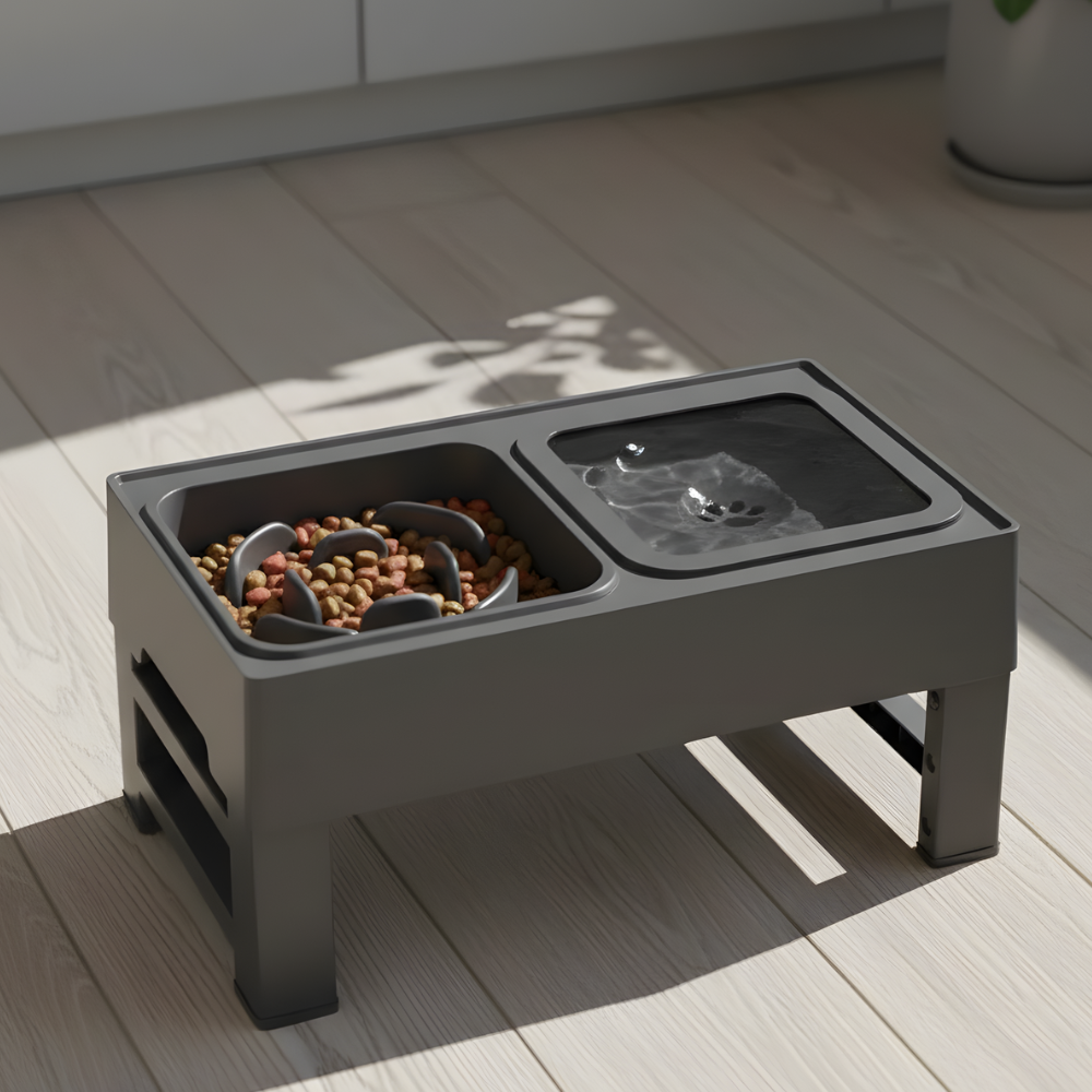 ElevateFeast 高さ調整式犬用高床ボウル給餌ステーション