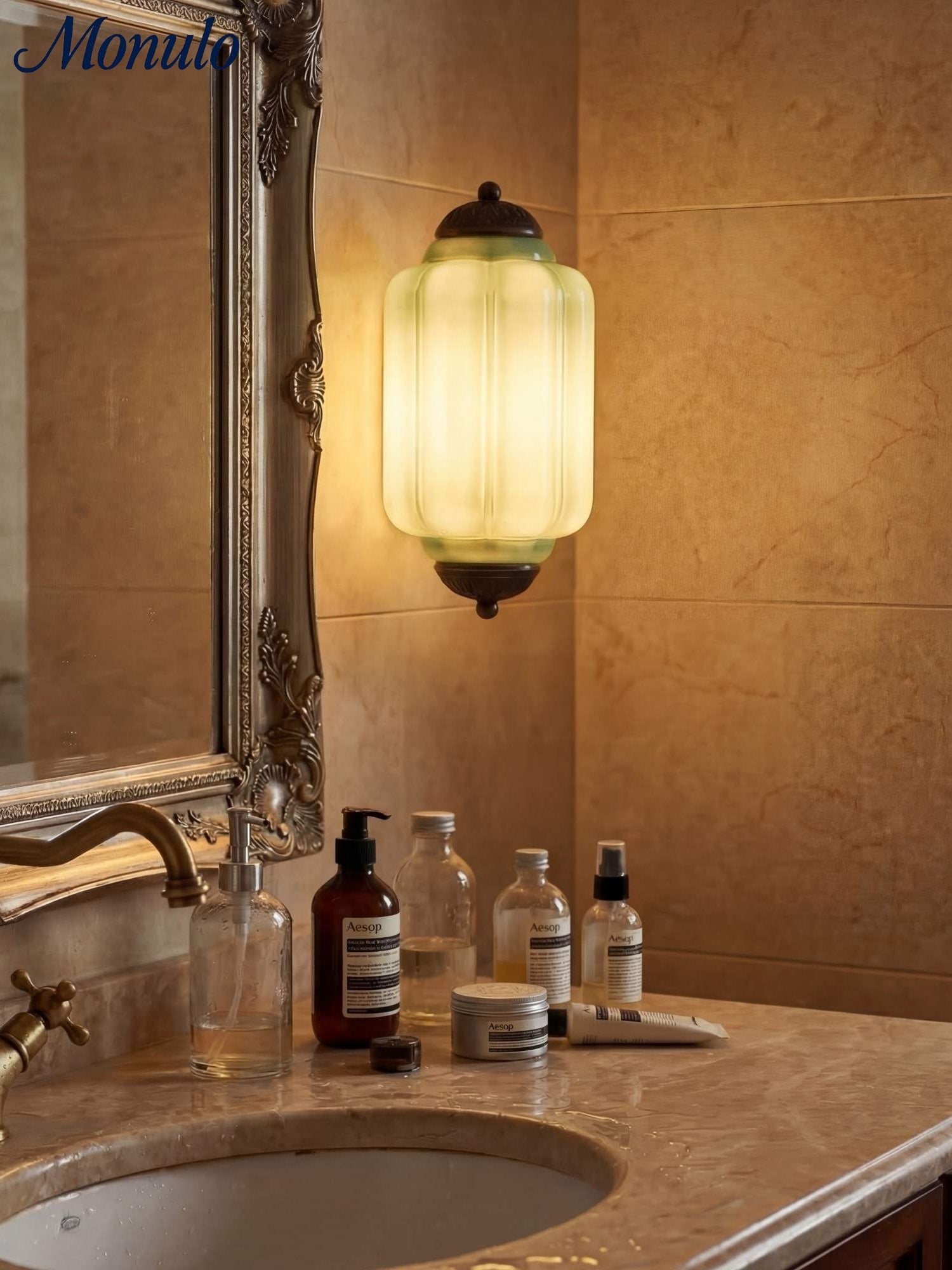 Vintage Milk Glass Flush Eloise Wall Sconce for Bedside Hallway | Esilora