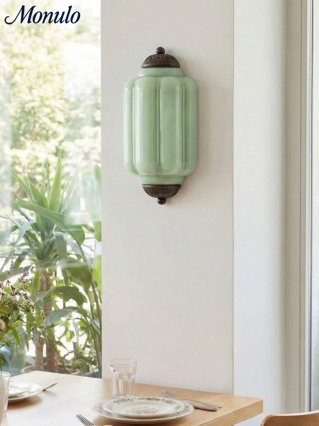 Vintage Milk Glass Flush Eloise Wall Sconce for Bedside Hallway | Esilora
