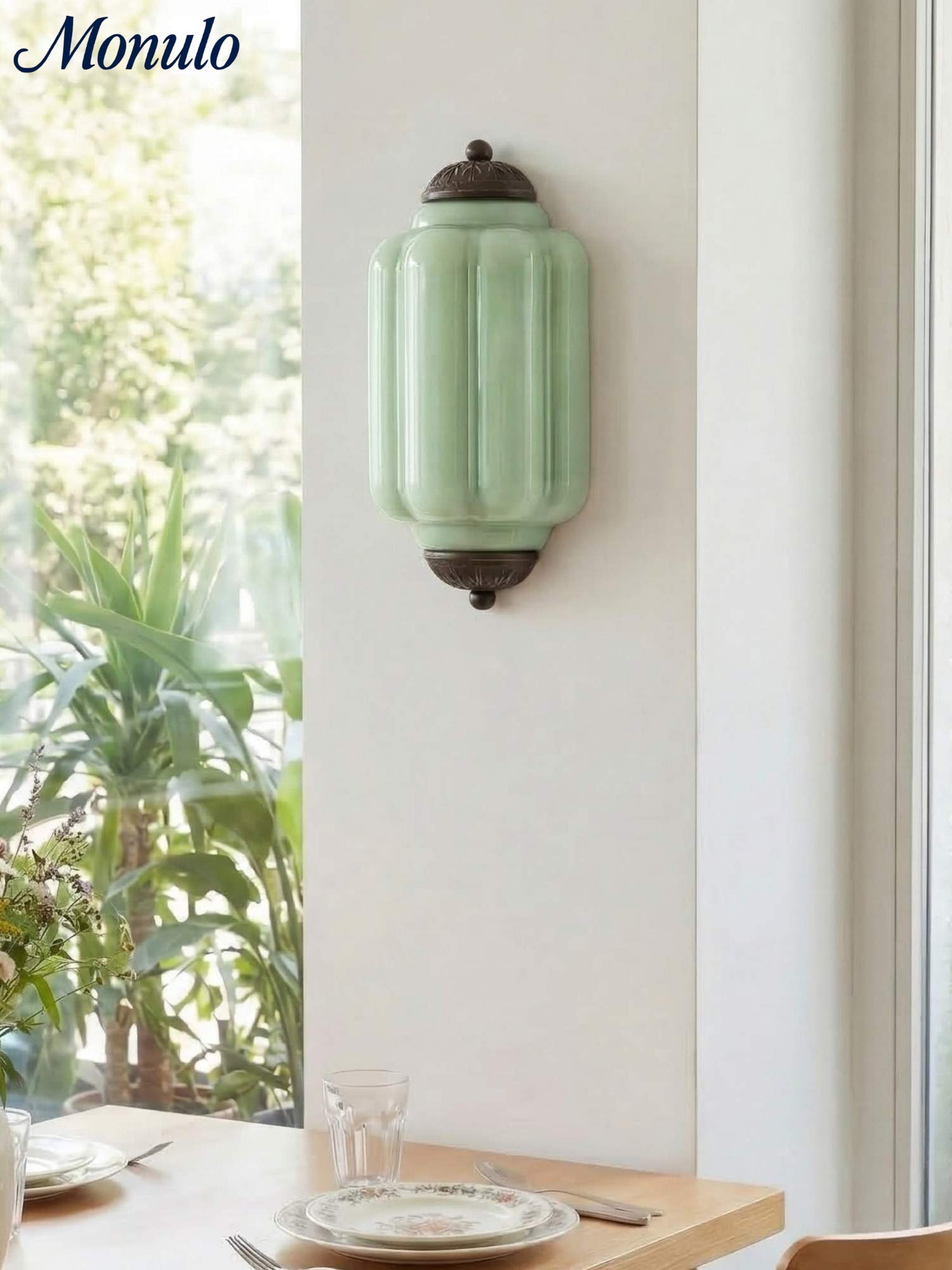 Vintage Milk Glass Flush Eloise Wall Sconce for Bedside Hallway | Esilora
