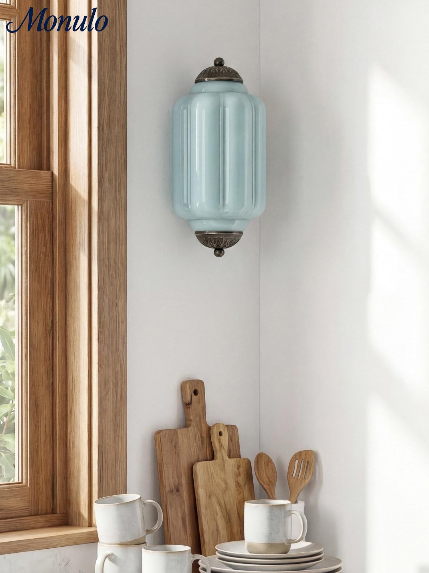 Vintage Milk Glass Flush Eloise Wall Sconce for Bedside Hallway | Esilora