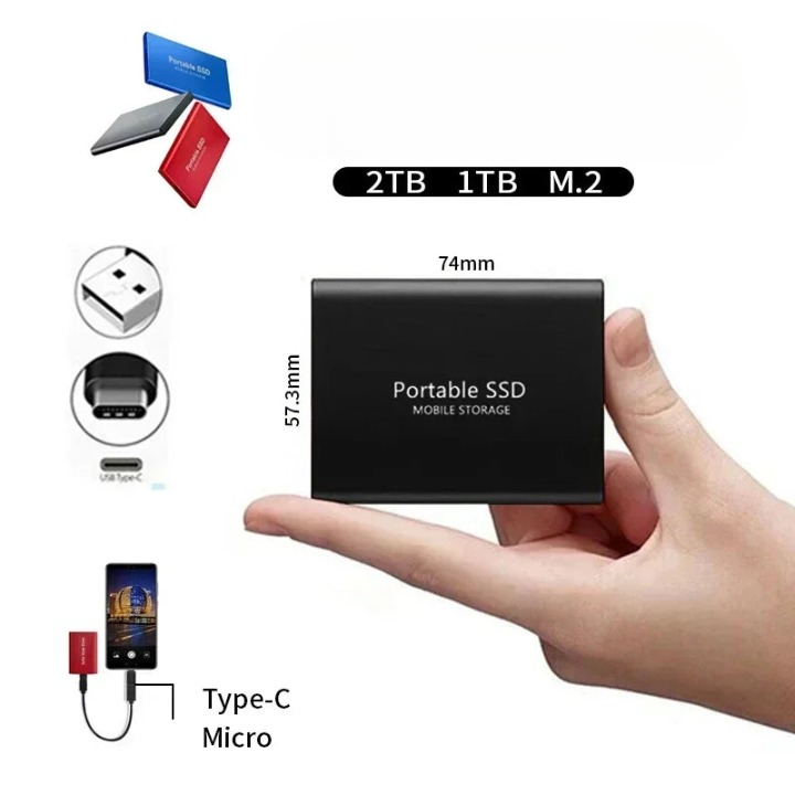 SSD extern portabil — port USB-C, performanță de mare viteză