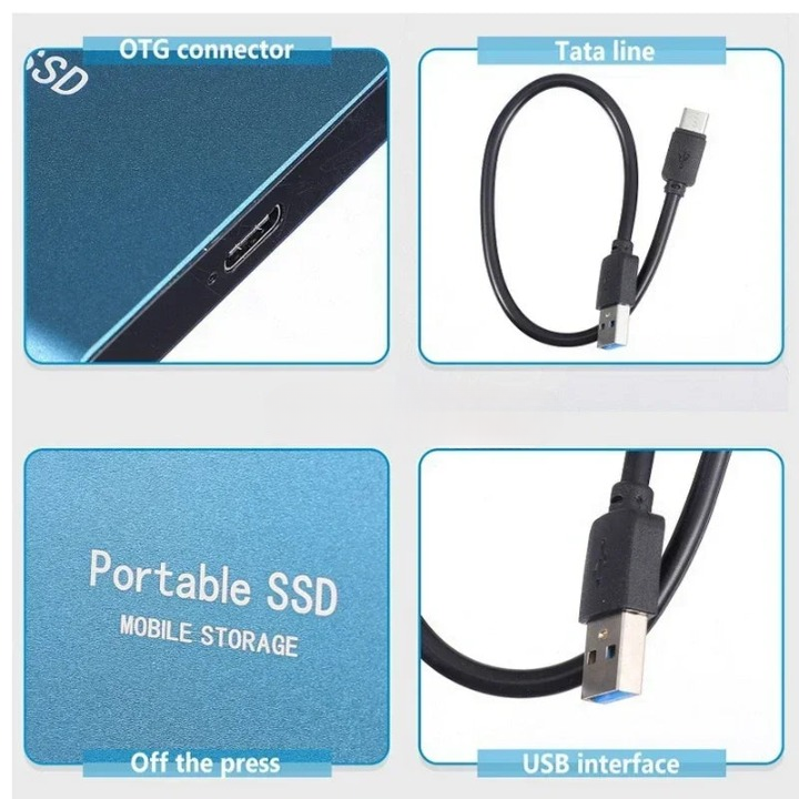 SSD extern portabil — port USB-C, performanță de mare viteză