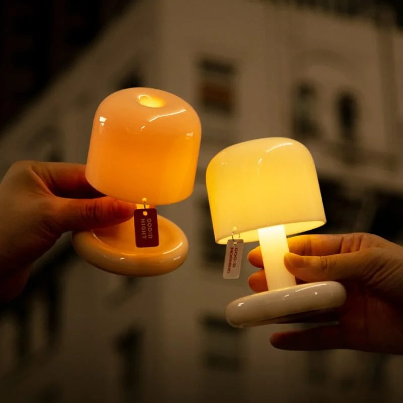 Wireless Mini Mushroom LED Night and Table Lamp