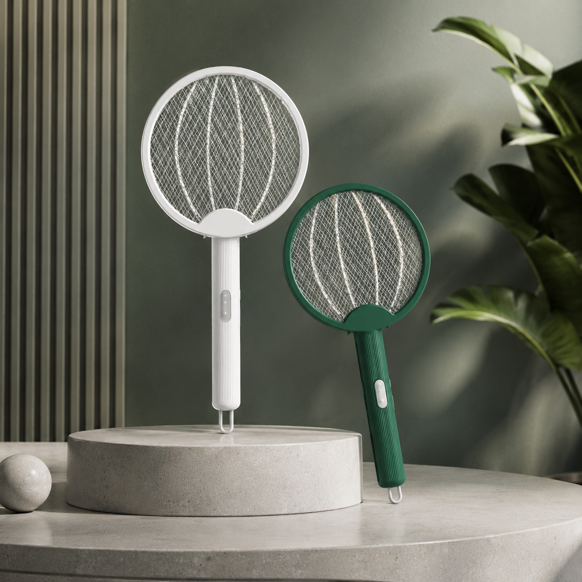 Raqueta eléctrica plegable para eliminar insectos — luz ultravioleta recargable por USB