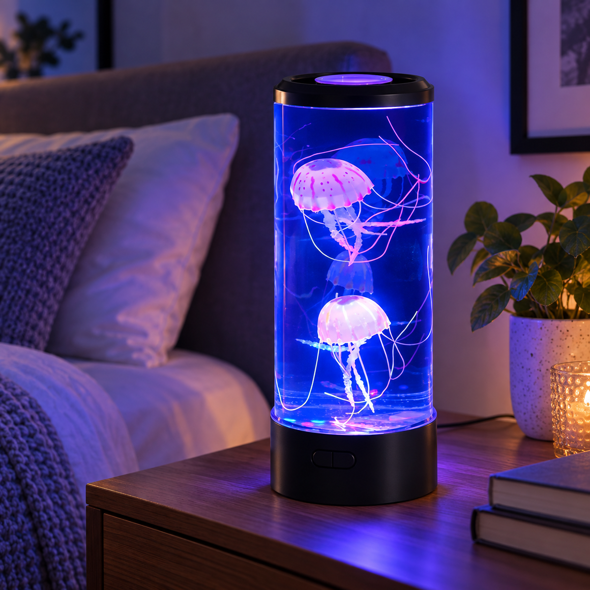LED noční světlo s motivem medúzy — měnící barvy, uklidňující záře