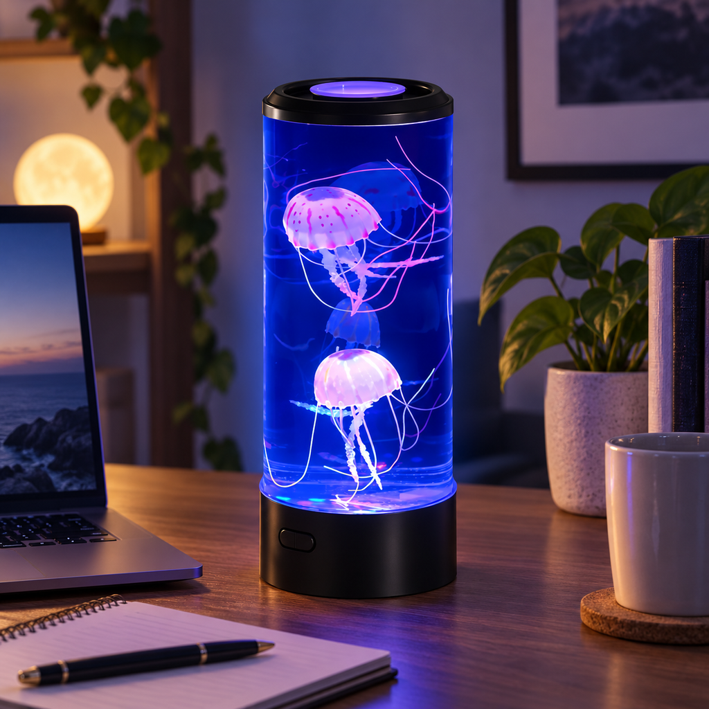 LED noční světlo s motivem medúzy — měnící barvy, uklidňující záře