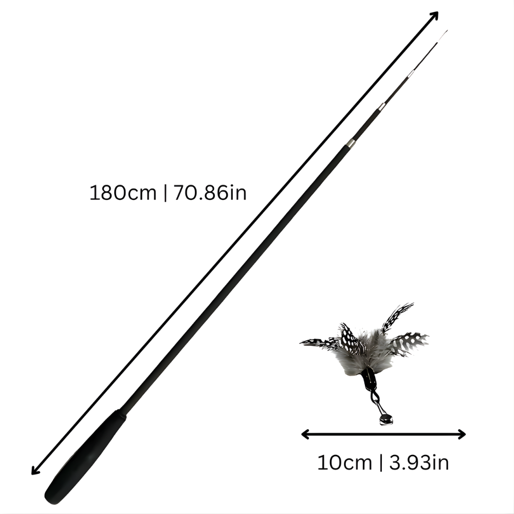 Bacchetta estensibile FeatherFlex con esca per gatti — lunghezza regolabile