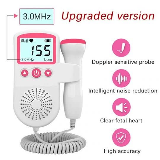 BabyPulse Portable Fetal Heart Monitor With LCD Display For Easy Home Monitoring
