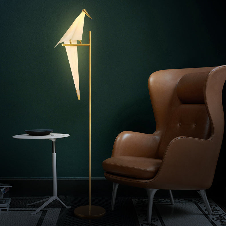 140CM høj bordlampe med fugledesign, metal og plast