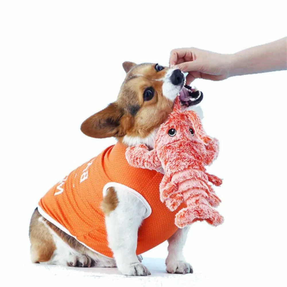 FloppyMotion タッチ作動式ロブスターくねくねぬいぐるみ犬用おもちゃ