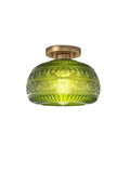 Vintage Glass Globe Ceiling Light - Textured Semi Flush for Any Room | Esilora