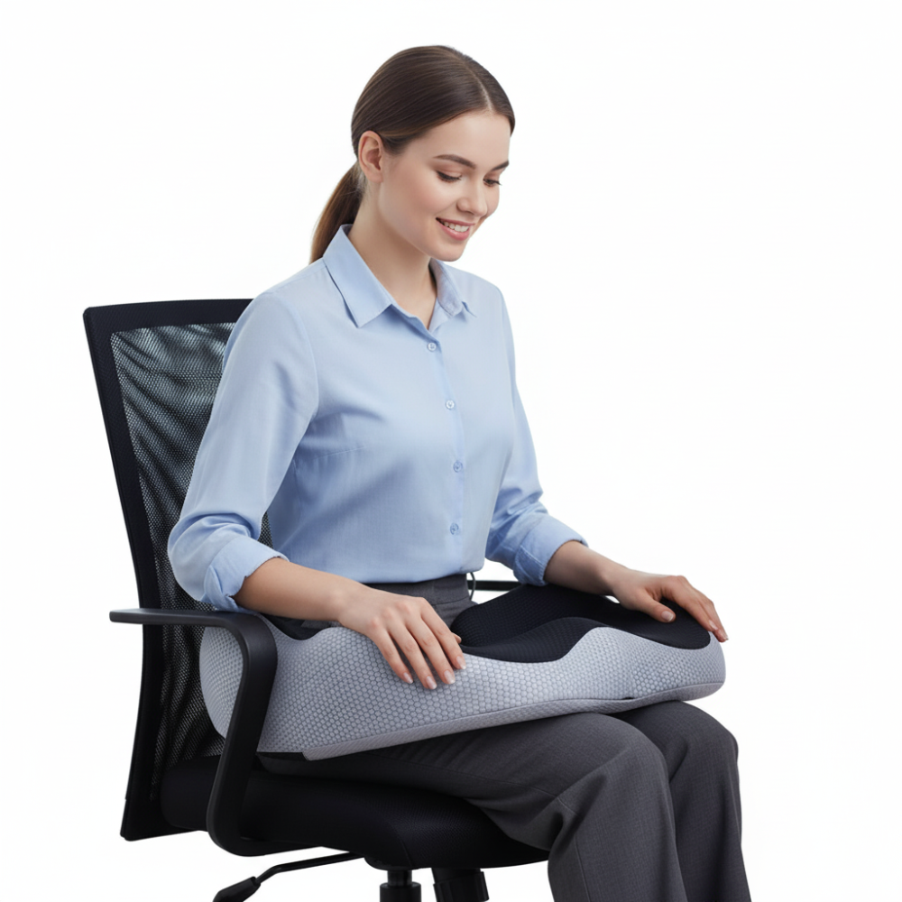 Ergonomikus memóriahabos ülőpárna — ortopéd kialakítás és farokcsont-tehermentesítés