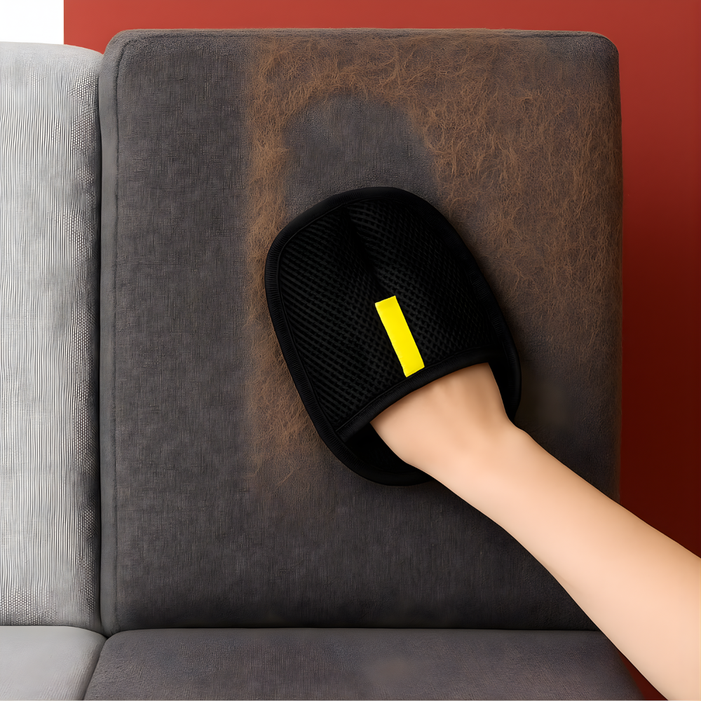 FurCatch 再利用可能ペット用抜け毛取りグローブ - 静電気で毛を浮かせる