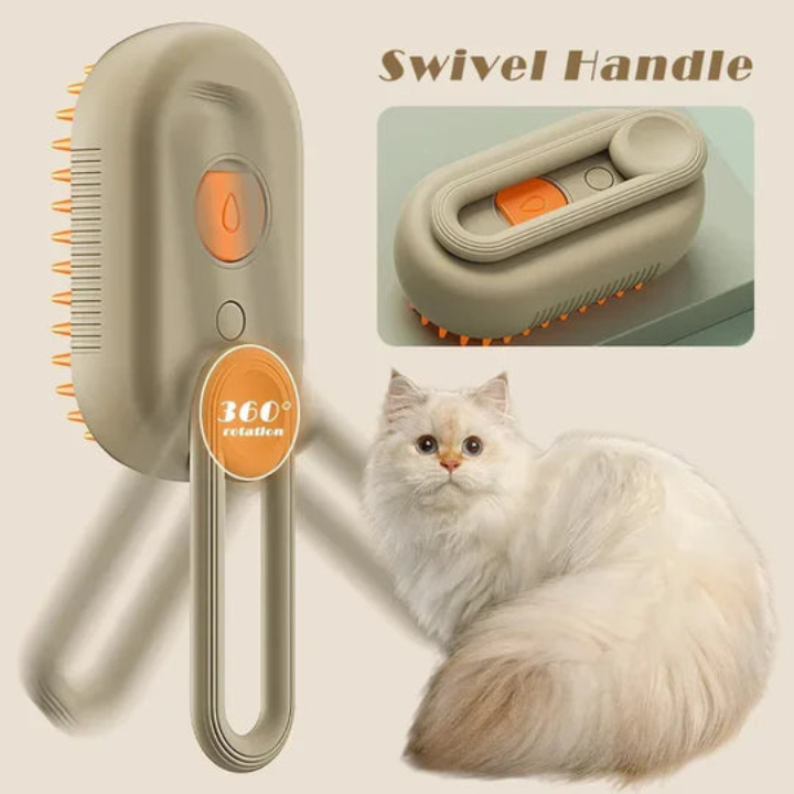 FurEase 猫用スチームグルーミングブラシ - 温かいミスト、簡単グルーミング