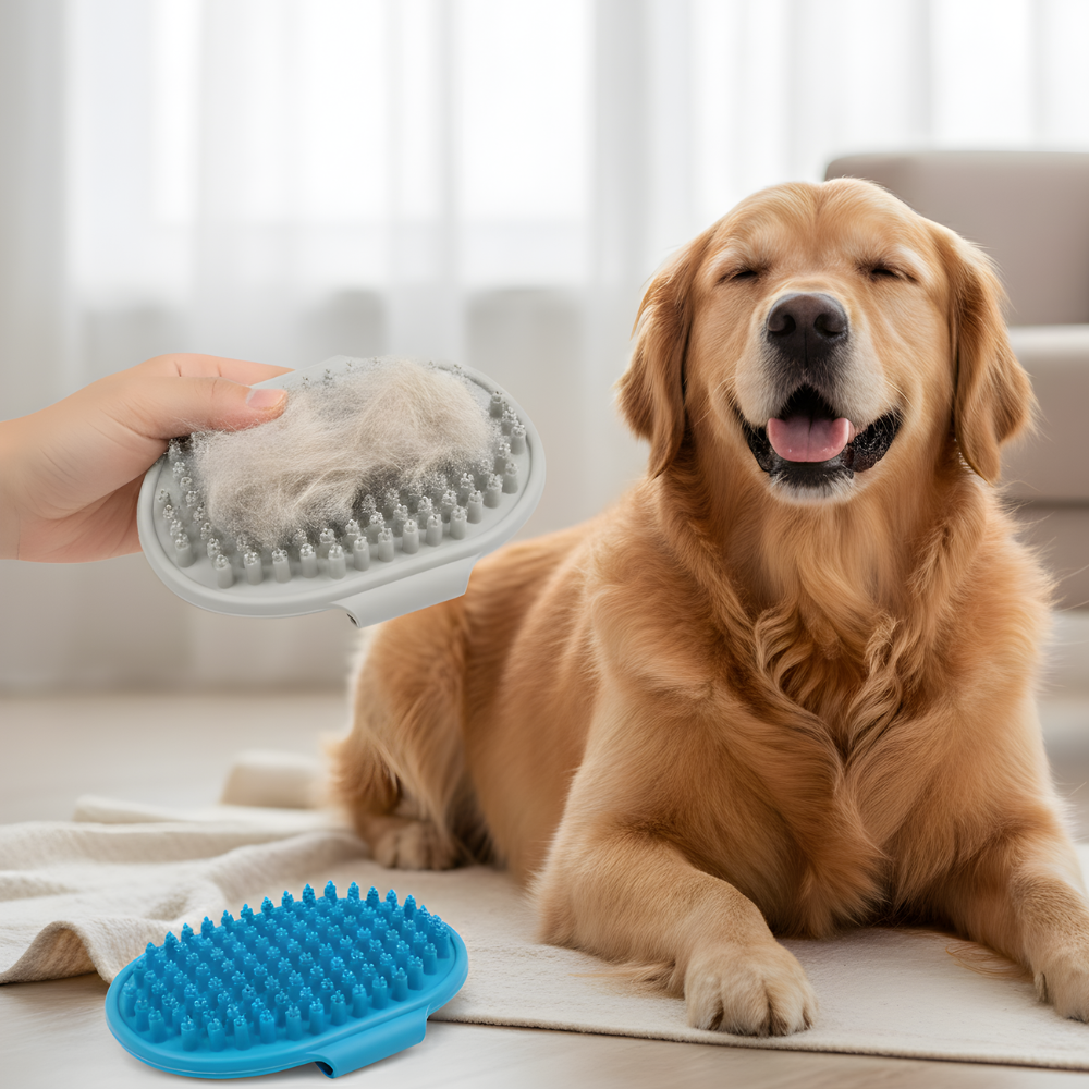 Perie de cauciuc ajustabilă FurFlex pentru toaletarea delicată a animalelor