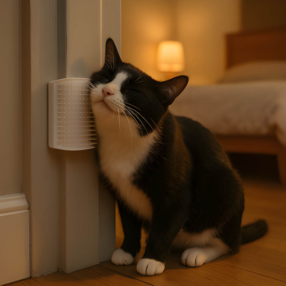 GentleGlide 壁掛け式猫用グルーミングブラシ - しなやかなブラシ毛